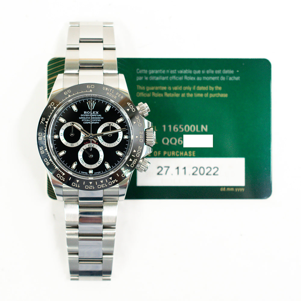 Rolex Cosmograph Daytona 116500LN Black Dial Nov 2022 – CHRONONATION