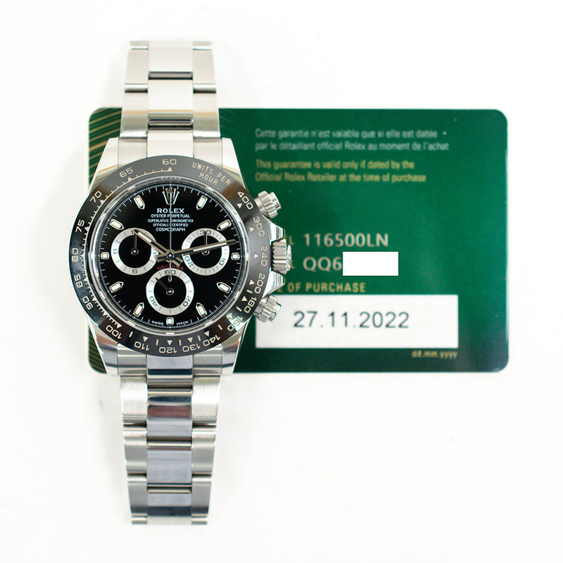 Rolex Cosmograph Daytona 116500LN Black Dial Nov 2022 – CHRONONATION