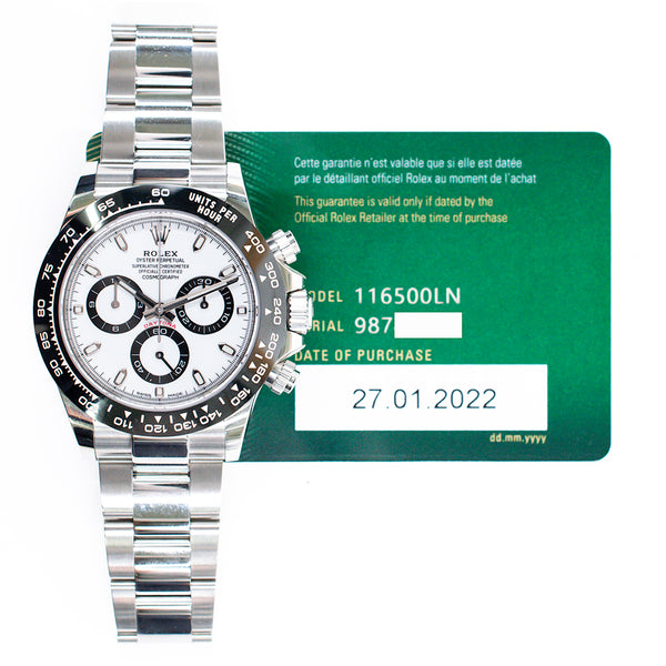 Rolex Cosmograph Daytona 116500LN White Dial Jan 2022