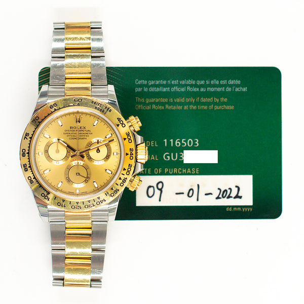 Rolex Cosmograph Daytona 116503 Champagne Dial Jan 2022