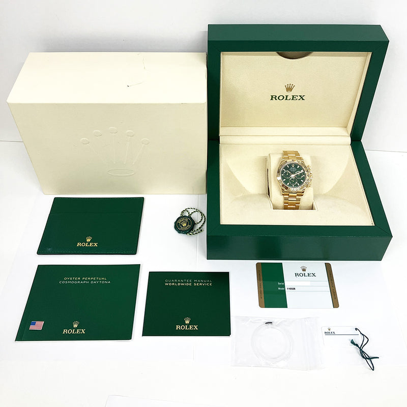 Rolex Cosmograph Daytona 116508 Green Dial Aug 2018