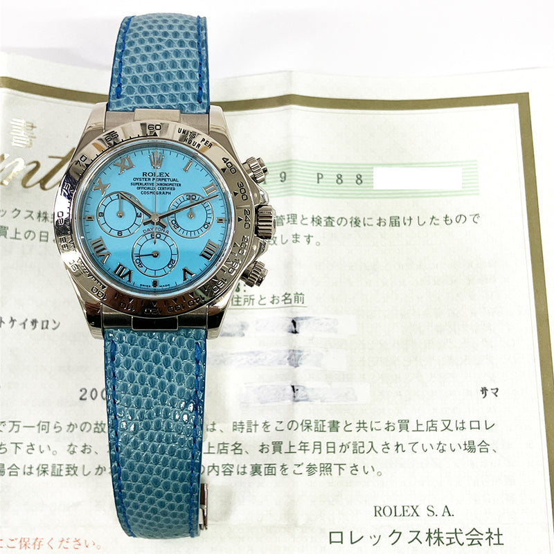 Rolex Cosmograph Daytona 116519 Turquoise Roman Dial Jul 2002
