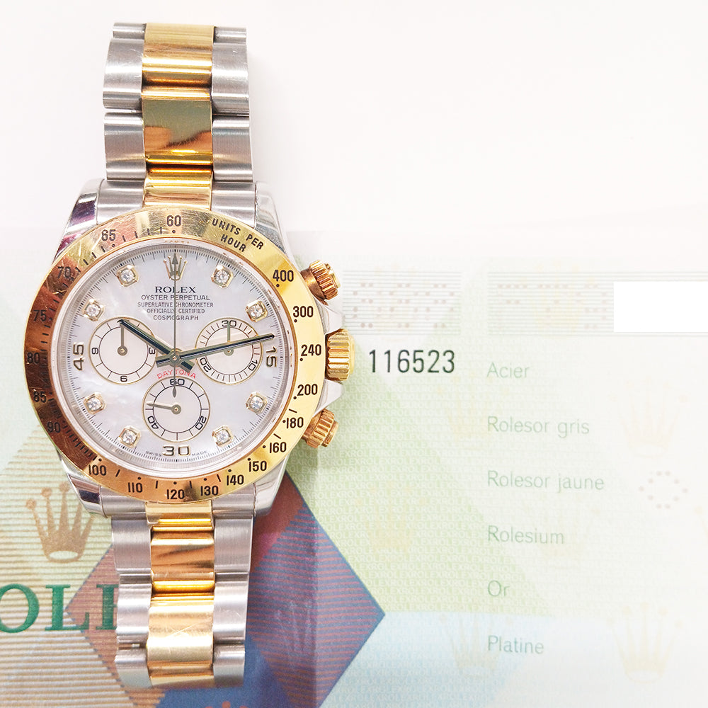 Rolex Cosmograph Daytona 116523 MOP Diamond Dial May 2005