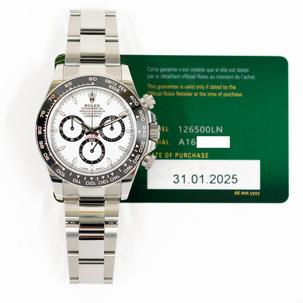 Rolex Cosmograph Daytona 126500LN White Dial Jan 2025