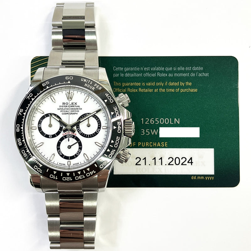 Rolex Cosmograph Daytona 126500LN White Dial Nov 2024