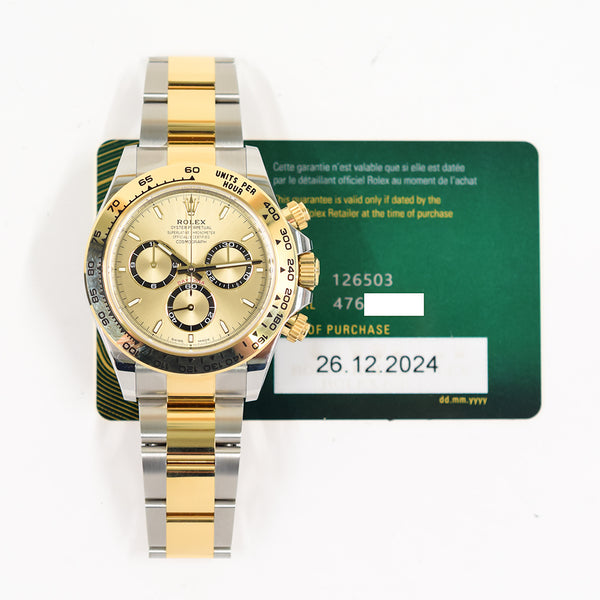 Rolex Cosmograph Daytona 126503 Champagne Dial Dec 2024