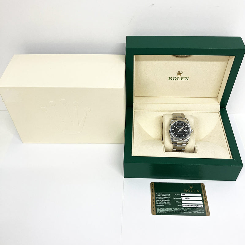 Rolex Datejust 116200 Black Dial Oct 2008