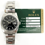 Rolex Datejust 116200 Black Dial Oct 2008