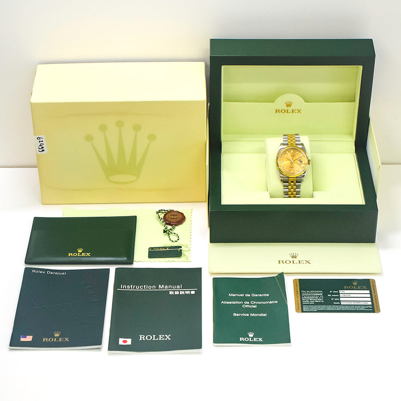 Rolex Datejust 116233 Champagne Jubilee Diamond Dial Aug 2012