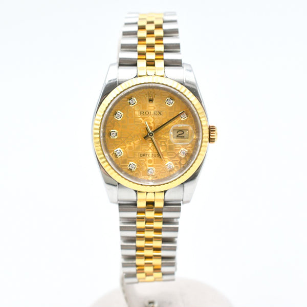 Rolex Datejust 116233 Champagne Jubilee Diamond Dial Aug 2012
