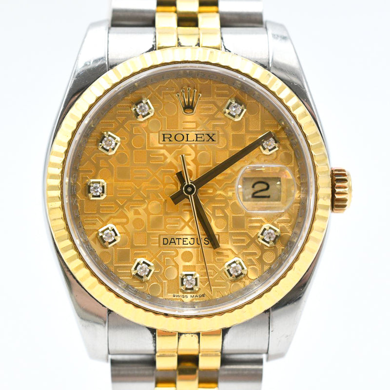 Rolex Datejust 116233 Champagne Jubilee Diamond Dial Aug 2012
