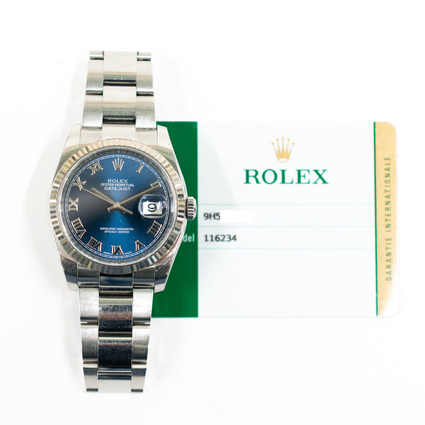 Rolex Datejust 116234 Blue Roman Dial Jul 2016