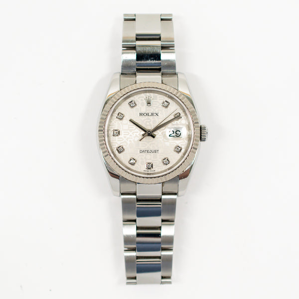 Rolex Datejust 116234 Silver Jubilee Diamond Dial Mar 2006