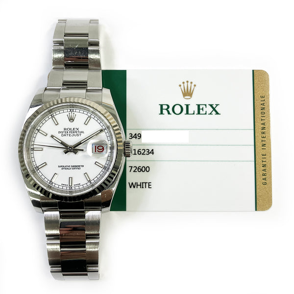 Rolex Datejust 116234 White Dial Nov 2016