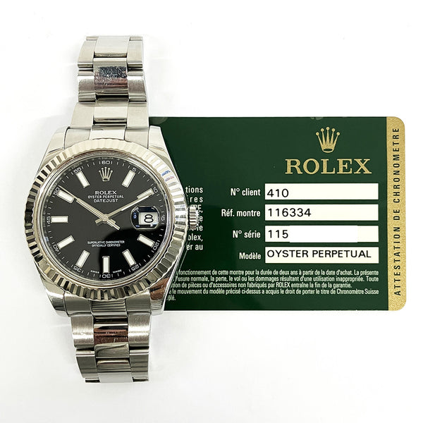 Rolex Datejust 116334 Black Dial Jun 2012