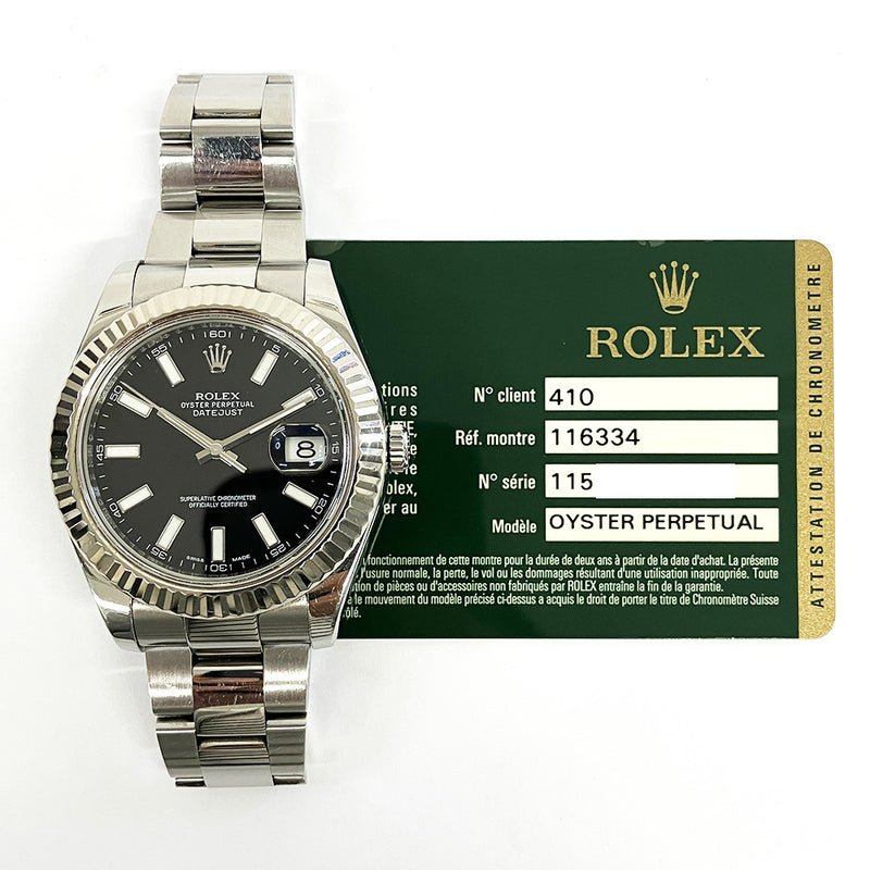Rolex Datejust 116334 Black Dial Jun 2012