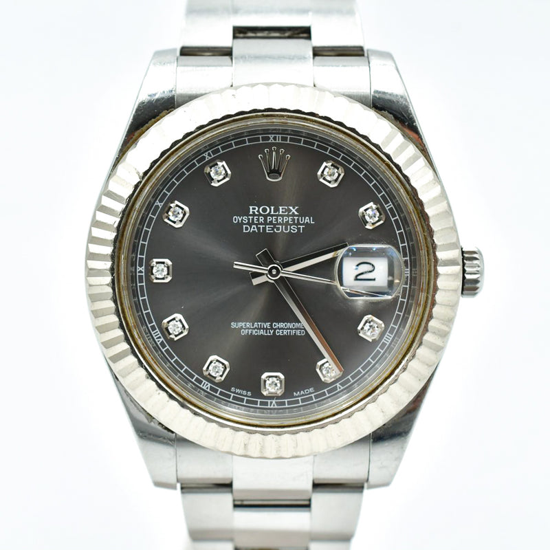 Rolex Datejust 116334 Slate Diamond Dial May 2014