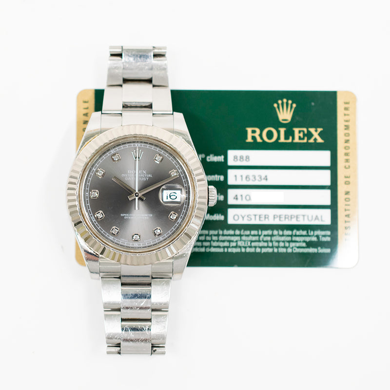 Rolex Datejust 116334 Slate Diamond Dial May 2014