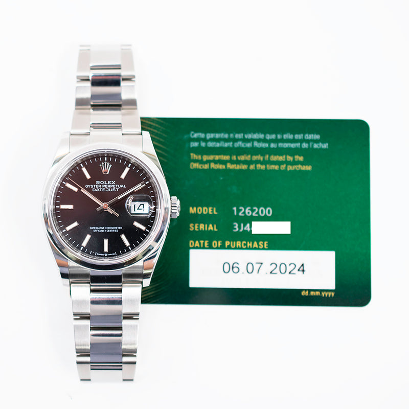 Rolex Datejust 126200 Black Dial Jul 2024