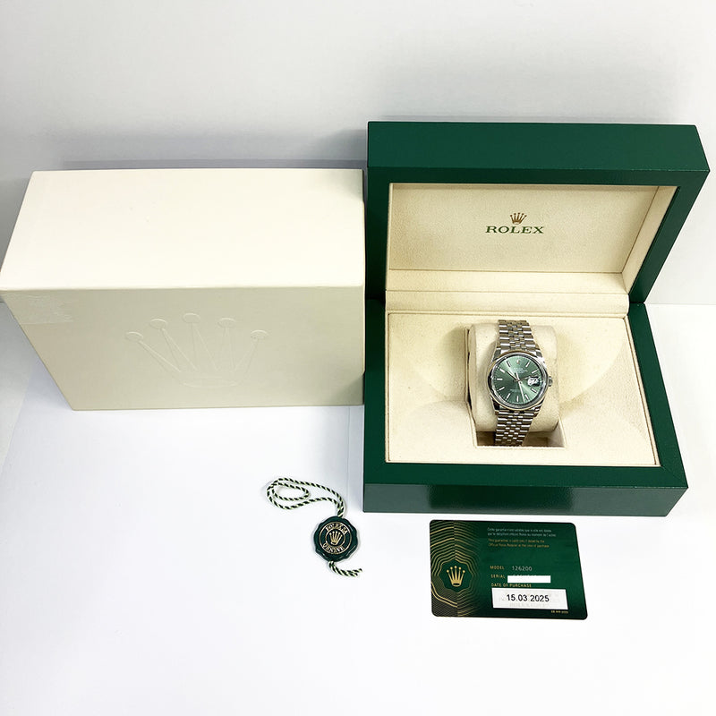 Rolex Datejust 126200 Mint Green Dial Mar 2025