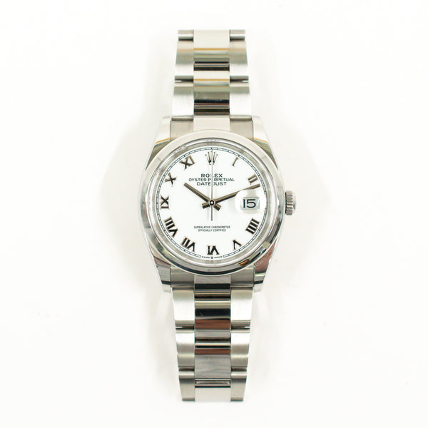 Rolex Datejust 126200 White Roman Dial Apr 2025