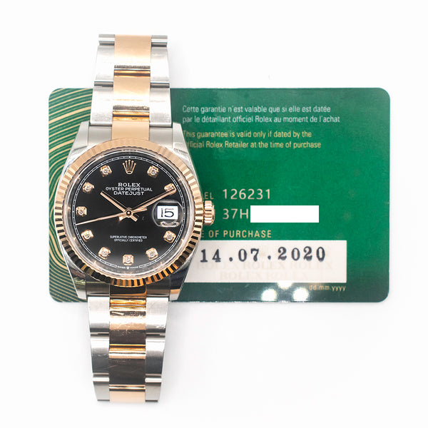 Rolex Datejust 126231 Black Diamond Dial Jul 2020