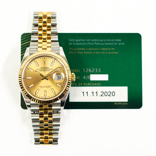 Rolex Datejust 126233 Champagne Dial Nov 2020