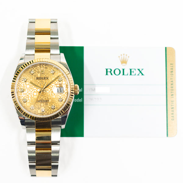 Rolex Datejust 126233 Champagne Jubilee Diamond Dial Oct 2019