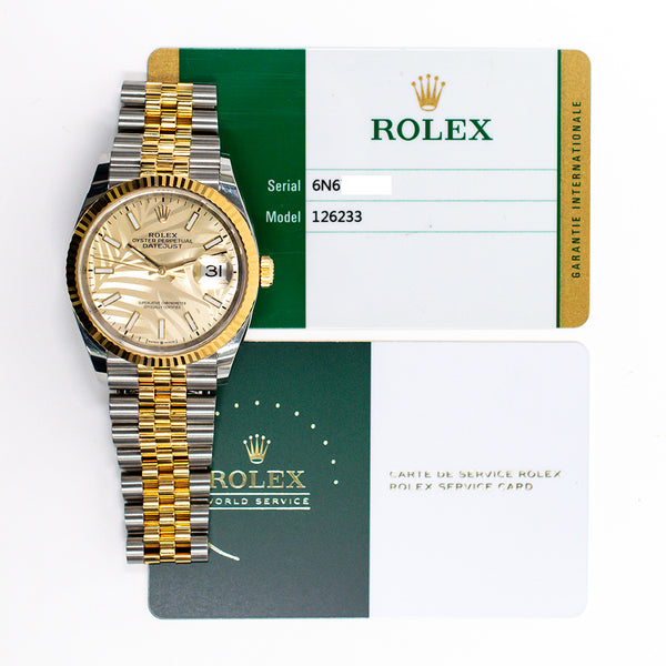 Rolex Datejust 126233 Champagne Palm Motíf Feb 2019