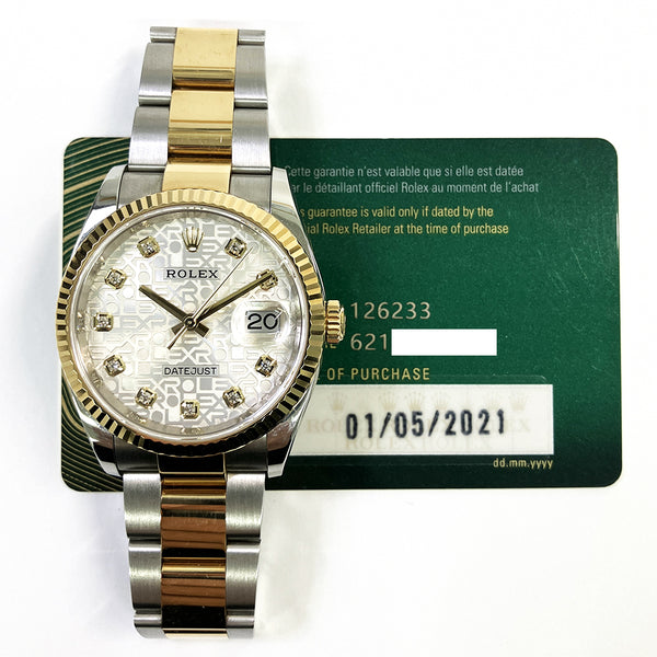 Rolex Datejust 126233 Silver Diamond Dial May 2021
