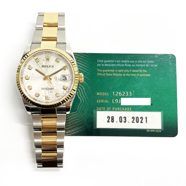 Rolex Datejust 126233 Silver Jubilee Dial Mar 2021
