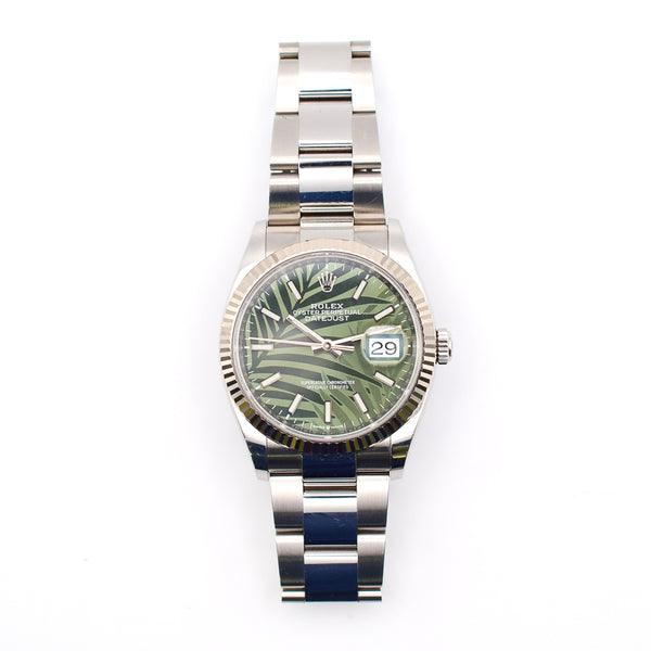 Rolex Datejust 126234 Green Palm Dial Oct 2021