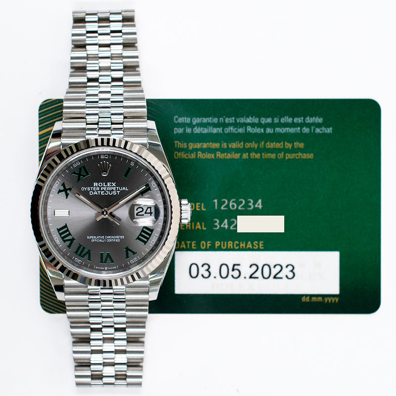 Rolex Datejust 126234 Wimbledon Dial May 2023