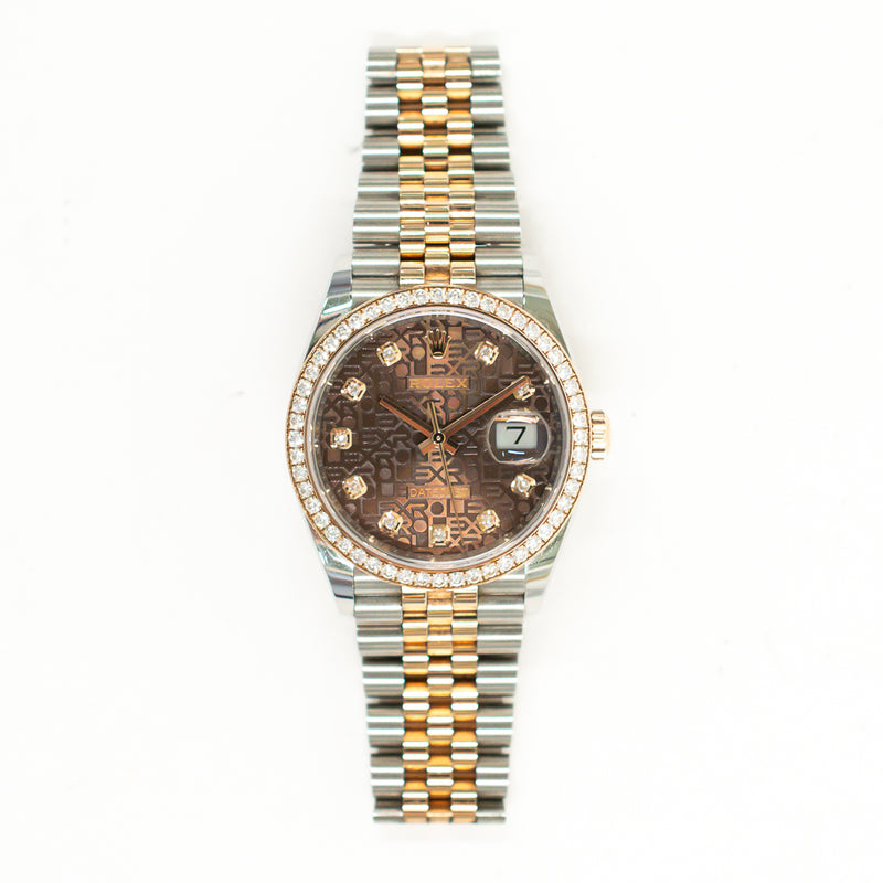 Rolex Datejust 126281RBR Chocolate Jubilee Diamond Dail Mar 2018