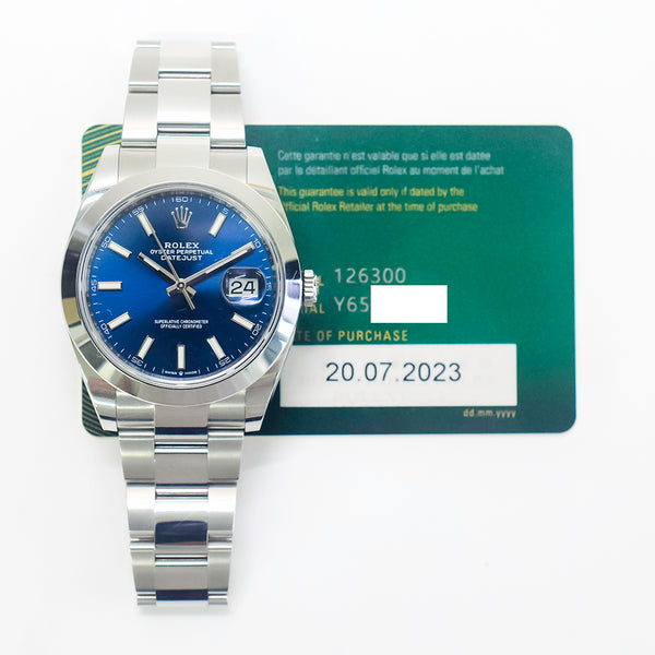 Rolex Datejust 126300 Blue Dial Jul 2023