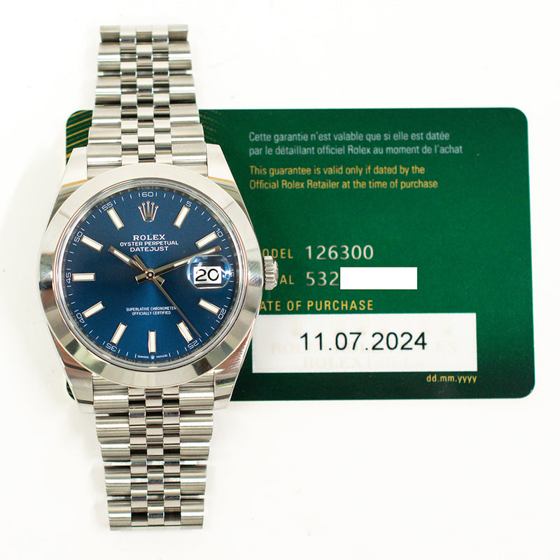 Rolex Datejust 126300 Blue Dial Jul 2024