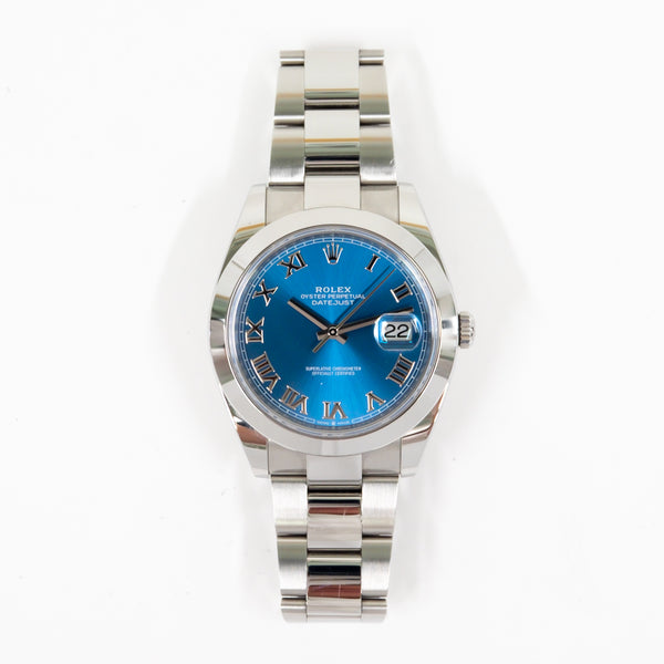 Rolex Datejust 126300 Blue Roman Dial Aug 2023