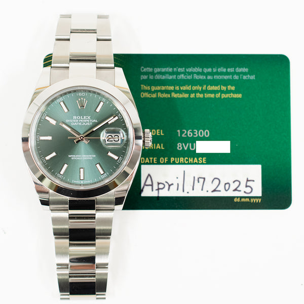 Rolex Datejust 126300 Green Dial Apr 2025