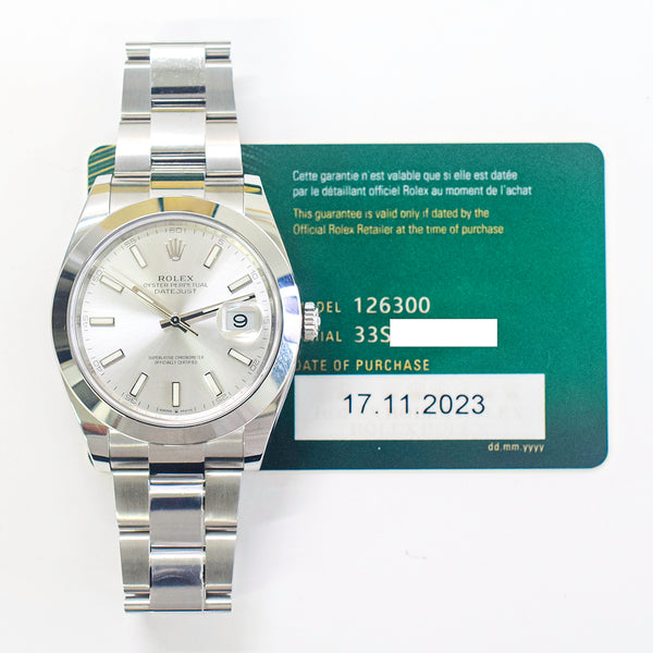 Rolex Datejust 126300 Silver Dial Nov 2023