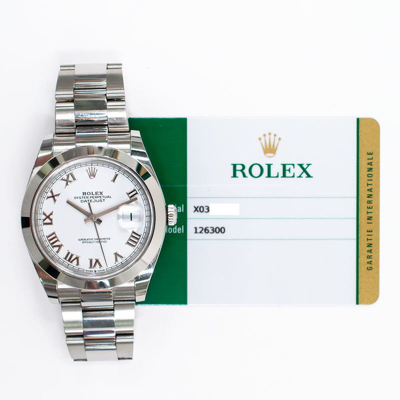 Rolex Datejust 126300 White Roman Dial Aug 2019