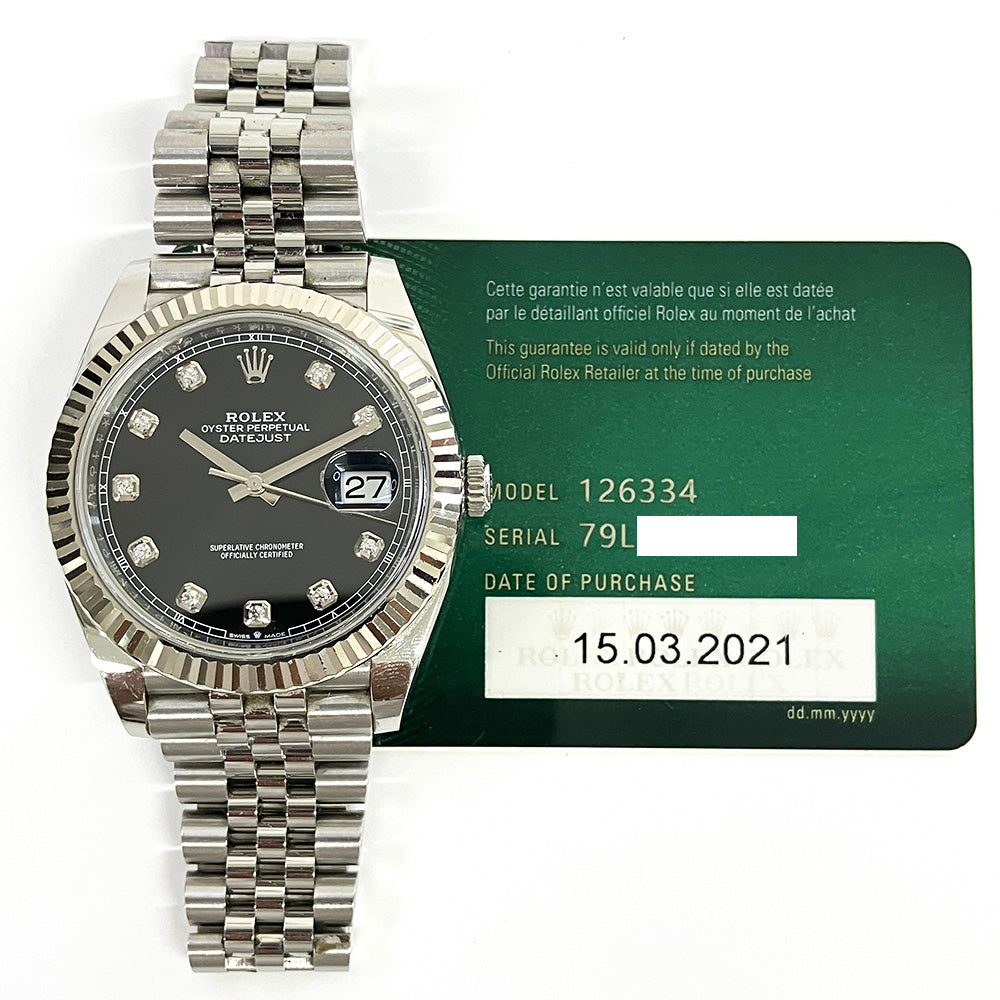 Rolex Datejust 126334 Black Diamond Dial Mar 2021