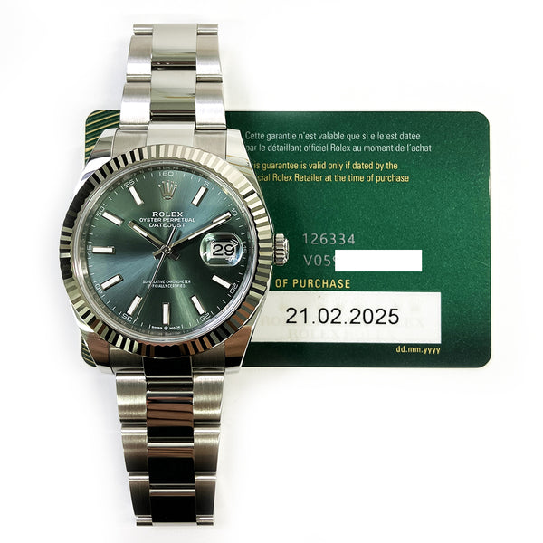 Rolex Datejust 126334 Mint Green Dial Feb 2025