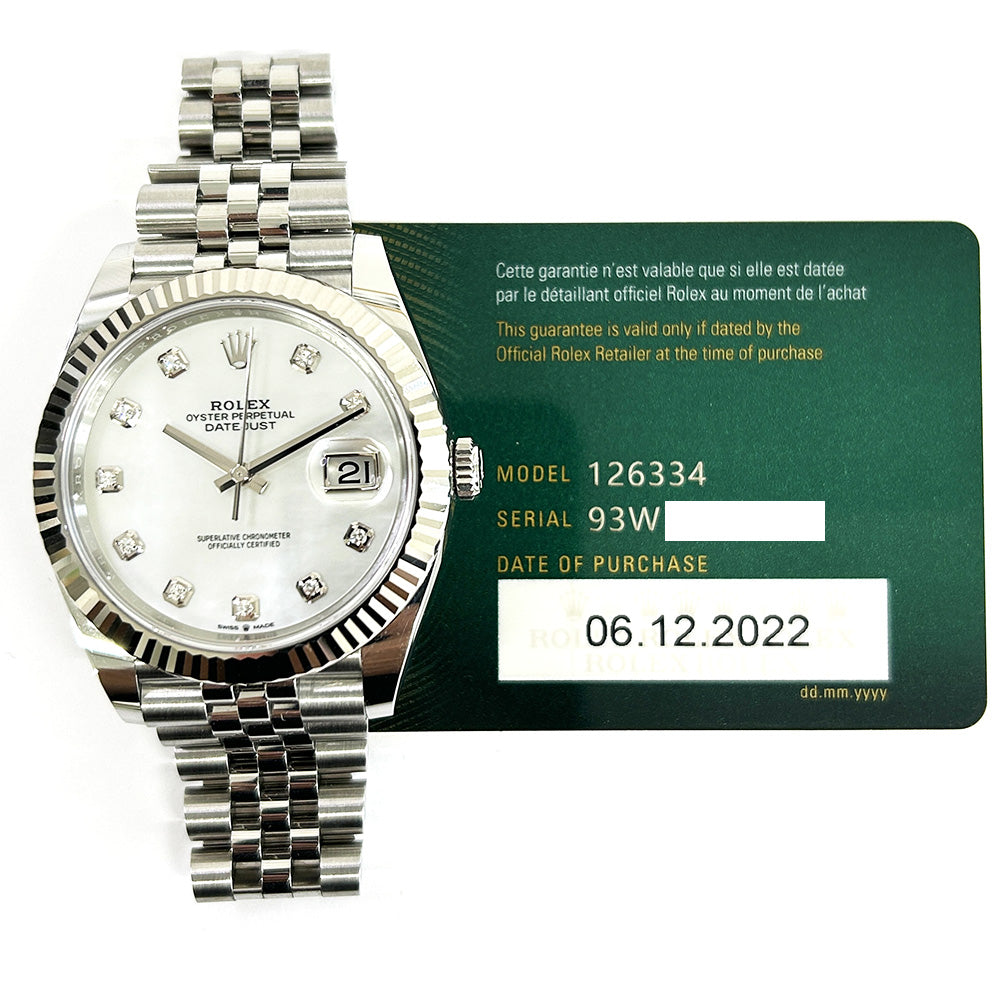 Rolex datejust 41 mop diamond dial discount