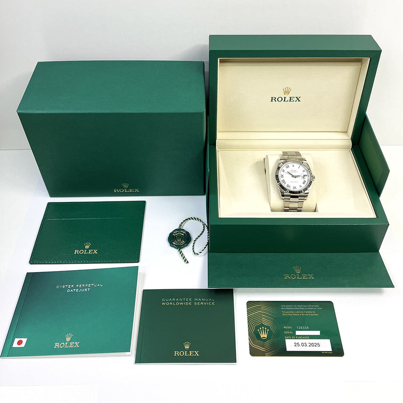 Rolex Datejust 126334 White Roman Dial Mar 2025