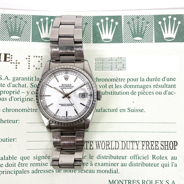 Rolex Datejust 16220 White Dial