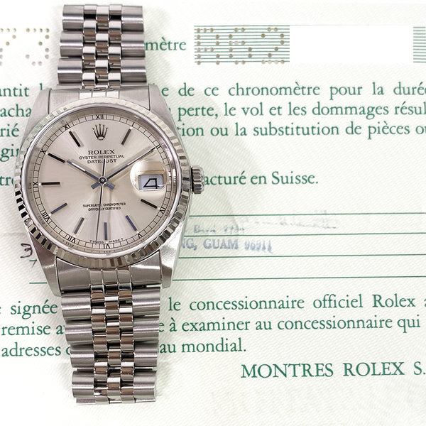 Rolex Datejust 16234 Silver Dial Apr 1989