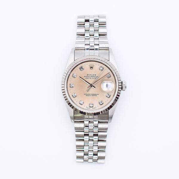 Rolex Datejust 16234 Silver Diamond Dial Sep 1996