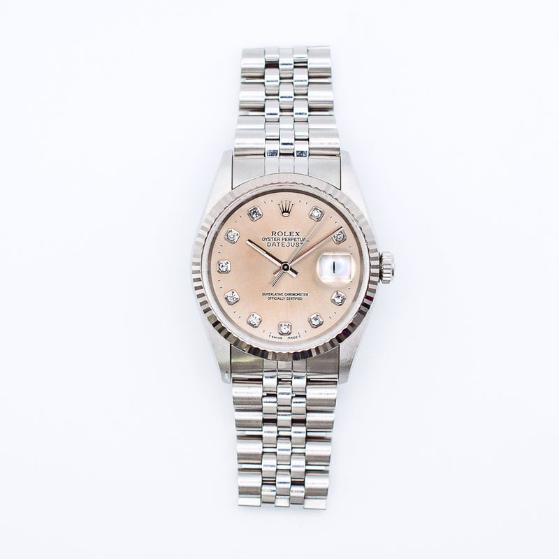 Rolex Datejust 16234 Silver Diamond Dial Sep 1996