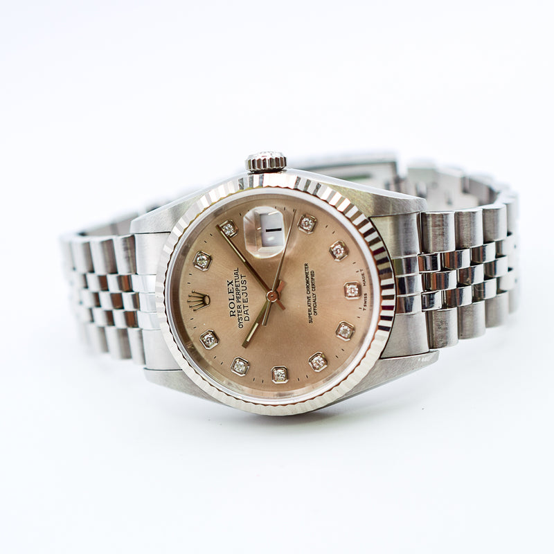 Rolex Datejust 16234 Silver Diamond Dial Sep 1996