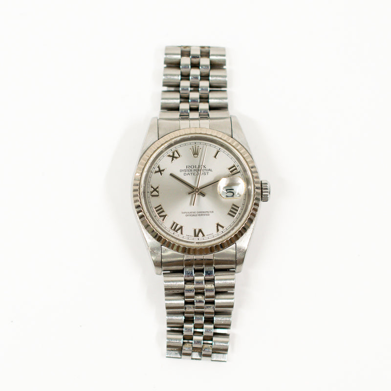 Rolex Datejust 16234 Silver Roman Dial Mar 2003